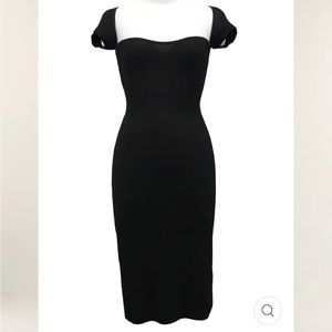 Storets Francesca Ribbed Bustier Dress in Black